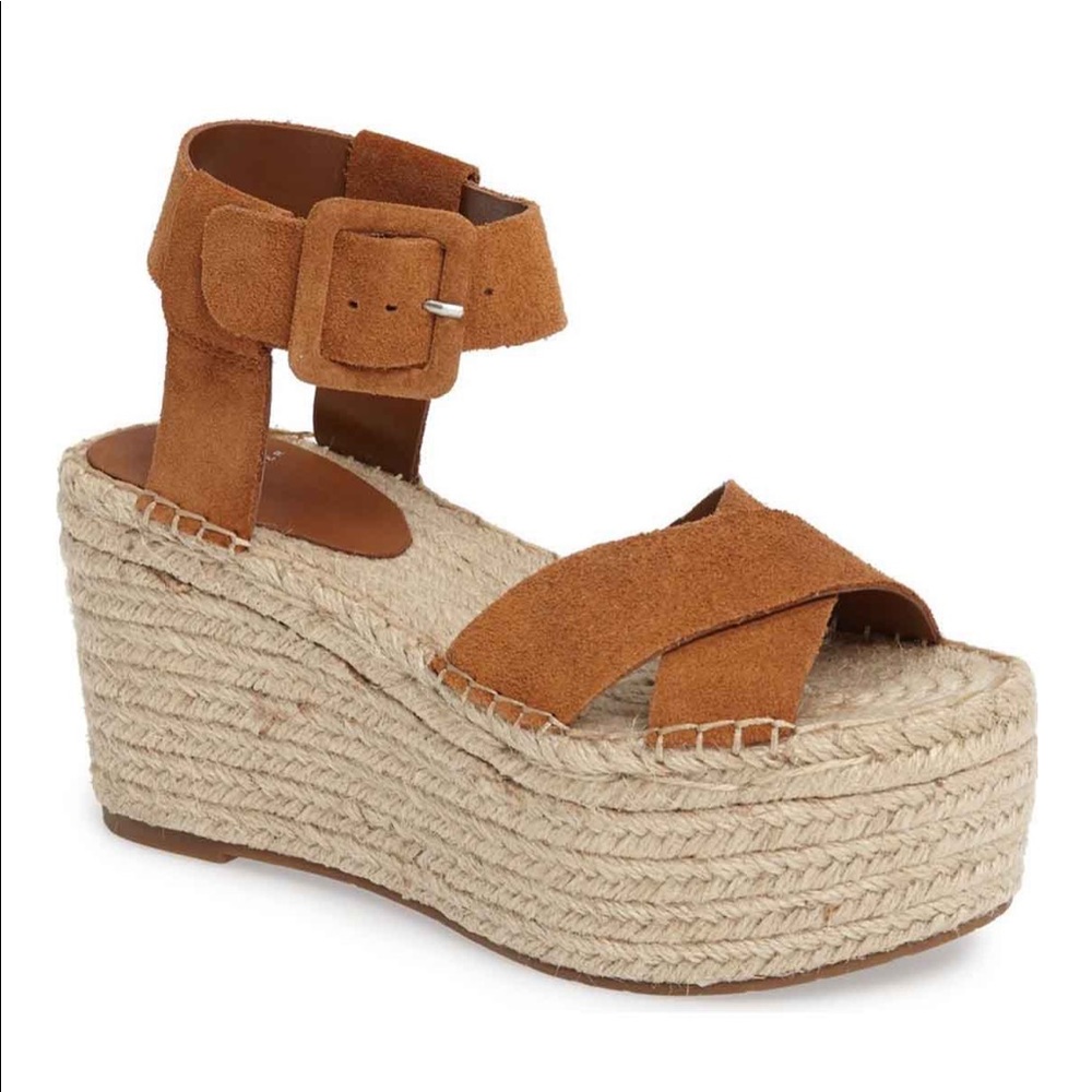 Marc Fisher LTD ‘Randall’ Platform Wedge, Cognac Suede, Sz 7.5